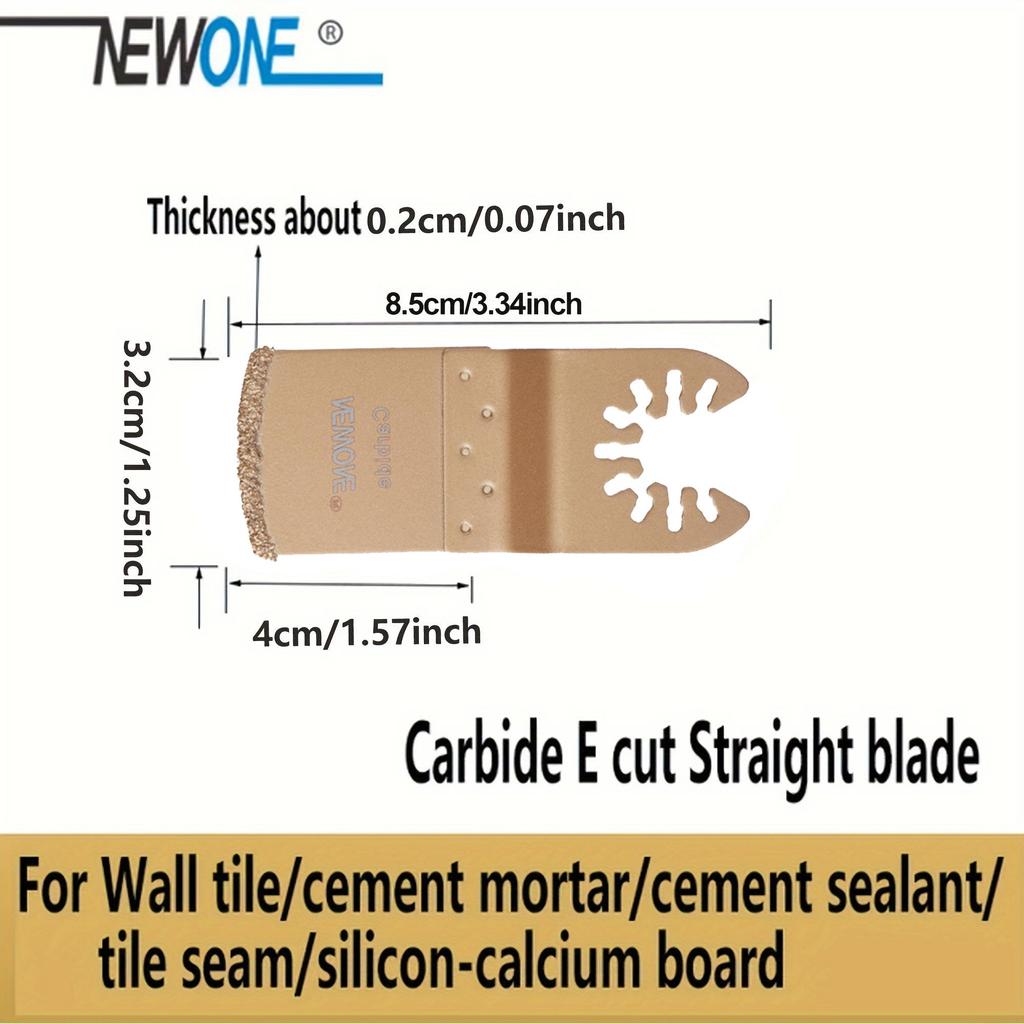NEWONE 2pcs 3pcs Stainless Steel Oscillating Tool Blade, Multi-tool Saw Blades Multi Tool Mortar Cutting Saw Blades for Tile Concrete Cutting