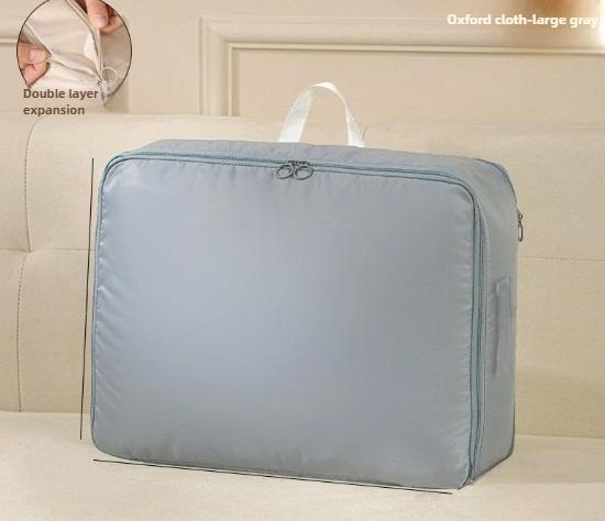 

Storage Bag Blanket Storage Bag Household Compressible Down Jacket Sorting Bag Large Capacity Travel Clothes Packaging Bags 40x12x30cm сірий