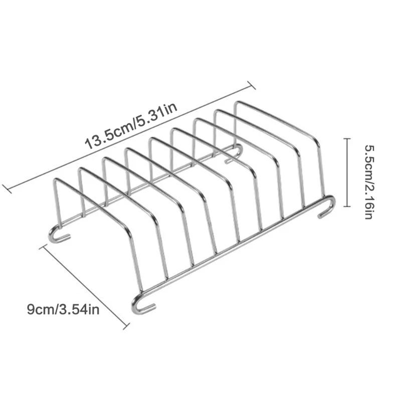 Stainless Steel Toast and Bread Rack 8 Slots Rectangle Food Display Tool For Air Fryer Accessories