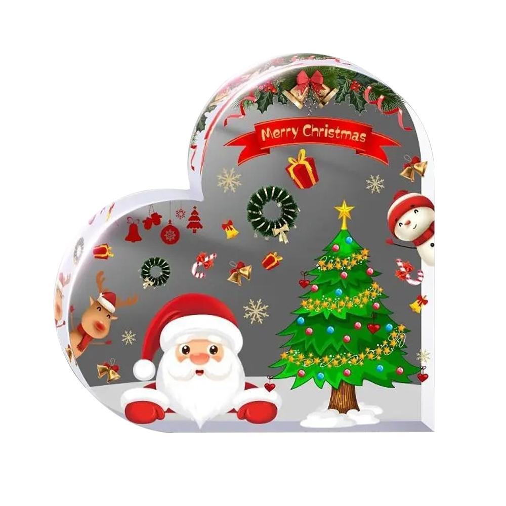 1pc Christmas Decorations Cute Heart Shaped Christmas Dining Table, Office, Counter, Desk, Shelf - Home Decorations Xmas Gift