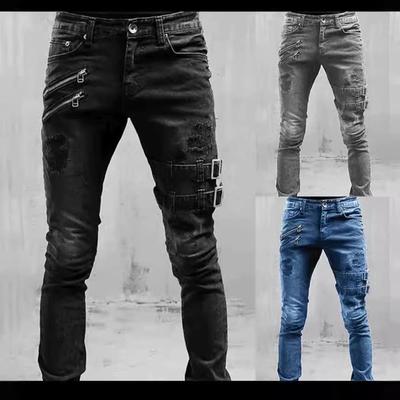 Jeans da motociclista aderenti elasticizzati in stile europeo e americano 2022