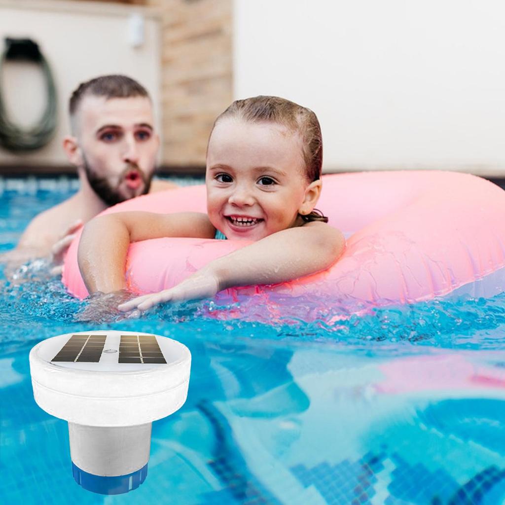 Solar Pool Ionizer Light Up Chlorine Holder Adjustable ChemicalDelivery Pool Chlorine Tablet Dispenser For Pool Hot Tub