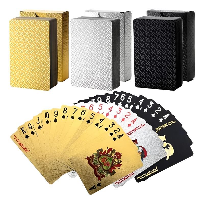 Carte da Gioco Poker Impermeabili Oro Argento Gruppo Carte da Gioco PVC Colore Gioco di Magia Pacchetto Dmagic Gioco da Tavolo Collezione Regalo