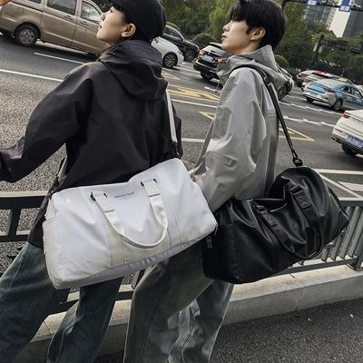 Men's Luggage Storage Bag PU Water-repellent Large Capacity Crossbody Sports Fitness Bag Separation Shoes Bags