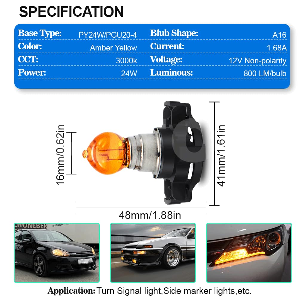 SOFOC PY24W Automotive Auxiliary Lamp DRL Fog Light Cornering Lamp