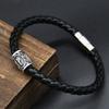 Men Leather Viking Bracelets Rune Charms Beads Valknut Amulet DIY Bracelets Bangles Jewelry