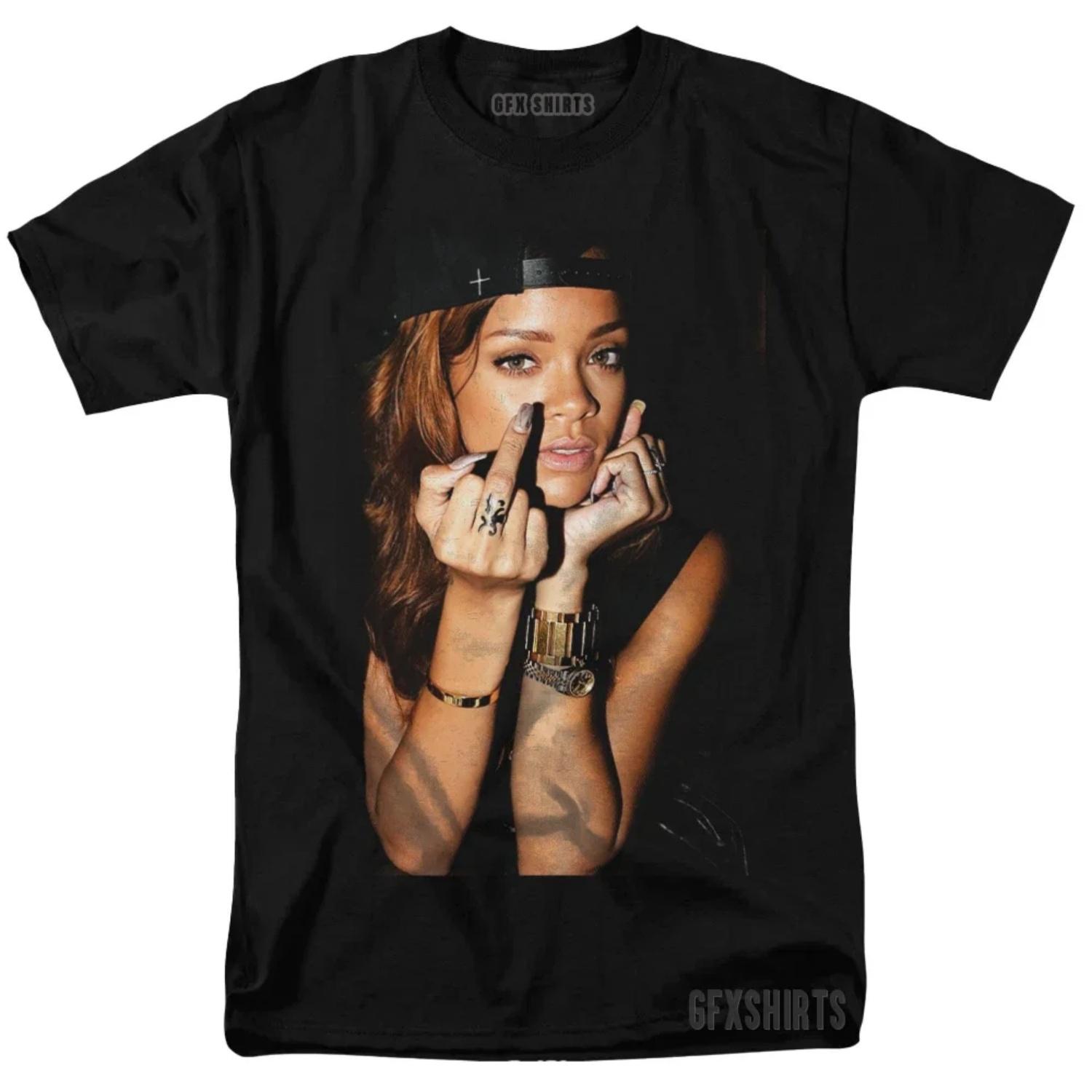 

Rihanna Shirt, Concert Tour Merch Vintage Poster Graphic Design, Art Trend, Streetwear, Comfortable T-shirt Y2k Ins S разноцветный