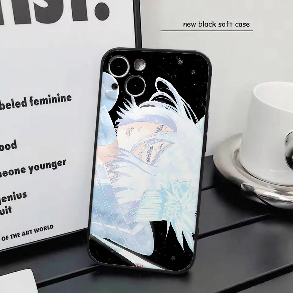 anime bleach for iPhone 15 16 14 Plus 13 12 11 17 Pro Max 17 Air Black Soft Phone Cover