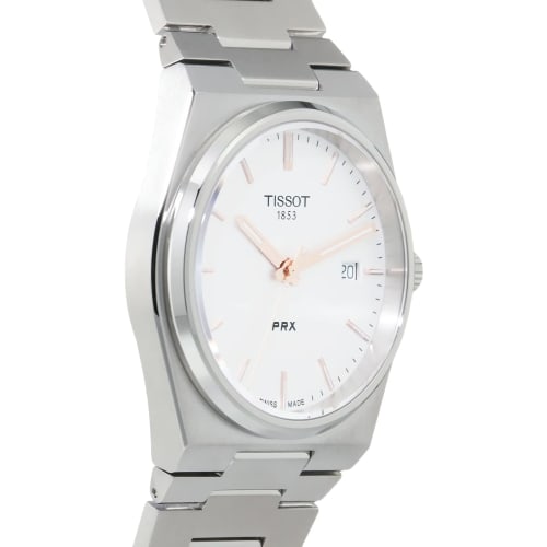 Tissot PRX (Pearl X) Men's Watch with Silver Dial and Bracelet, Officially Imported, T1374101103100