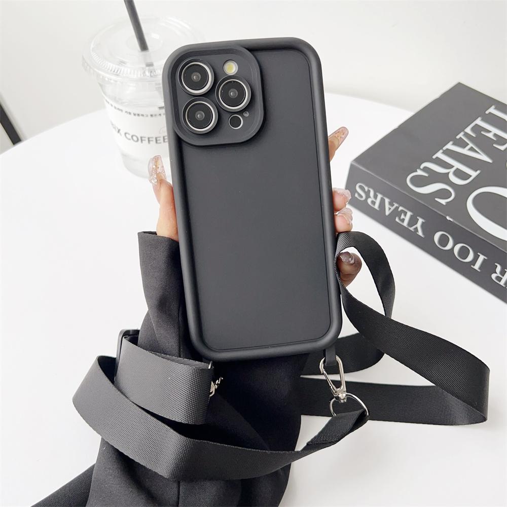 Crossbody Lanyard Soft Silicone Phone Case For iPhone Air 14 13 15 16 17 Pro Max 12 11 X XR XS 7 8 Plus SE 2020 Shockproof Cover
