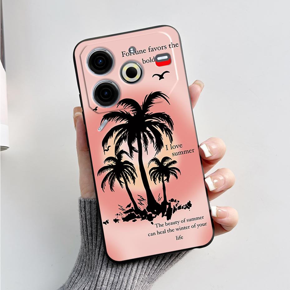 6.78" For Tecno Pova 6 Neo Case Pova6 Neo Back Cover Stylish Pattern Black Silicone Soft Phone Cases For Tecno Pova 6 Neo Fundas
