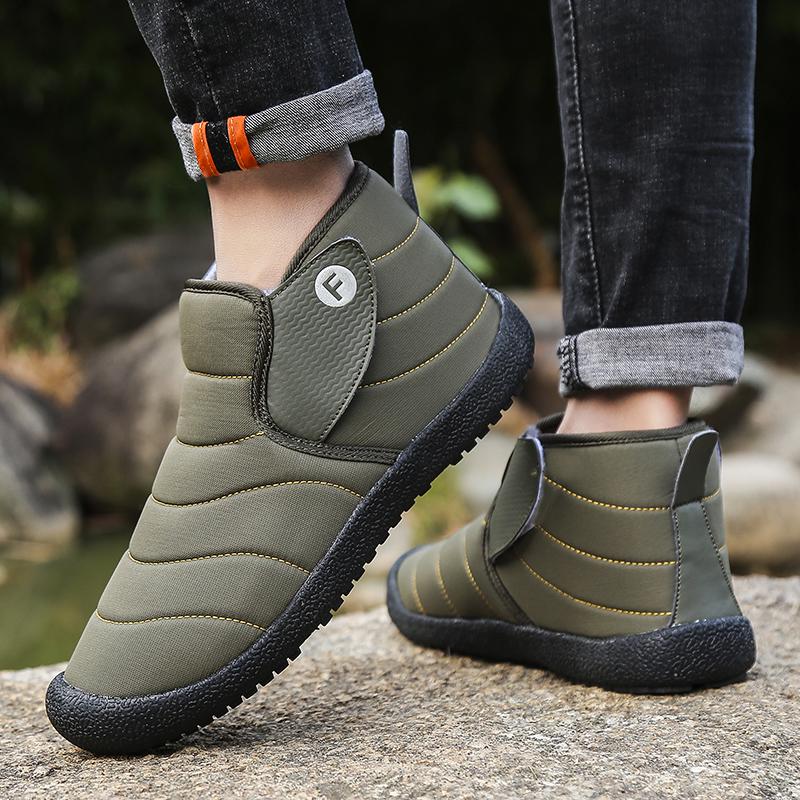 Herren Schneestiefel Damen Winter Warm Arbeits-Wüstenstiefel mit Fell Unisex Slipper Outdoor Wanderschuhe für Paar Große Größe Wasserdicht