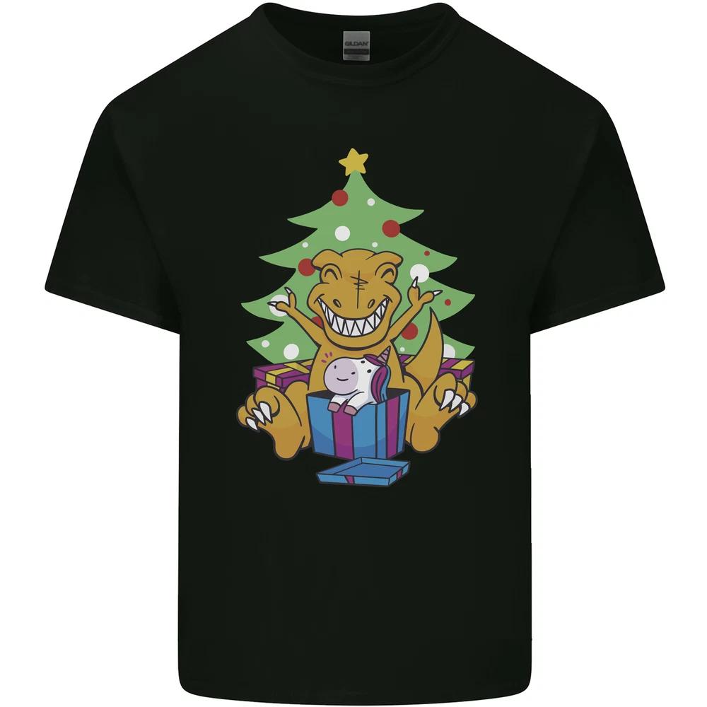 Christmas TRex Unicorn Funny Xmas Gift Unisexs Light Cotton TShirt S