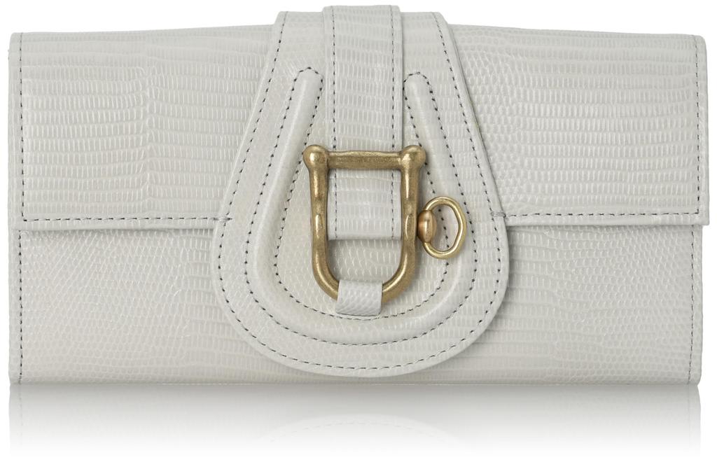 and Flap Long Wallet Lizard Horseshoe Brass Hardware Long Wallet Long Wallet One Size Clear Gray [Toff Roadstone]