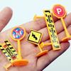 8Pcs Dollhouse City Engineering Road Sign Yellow Traffic Model Simulation Item Ornament Miniature Toys Doll House Accessories