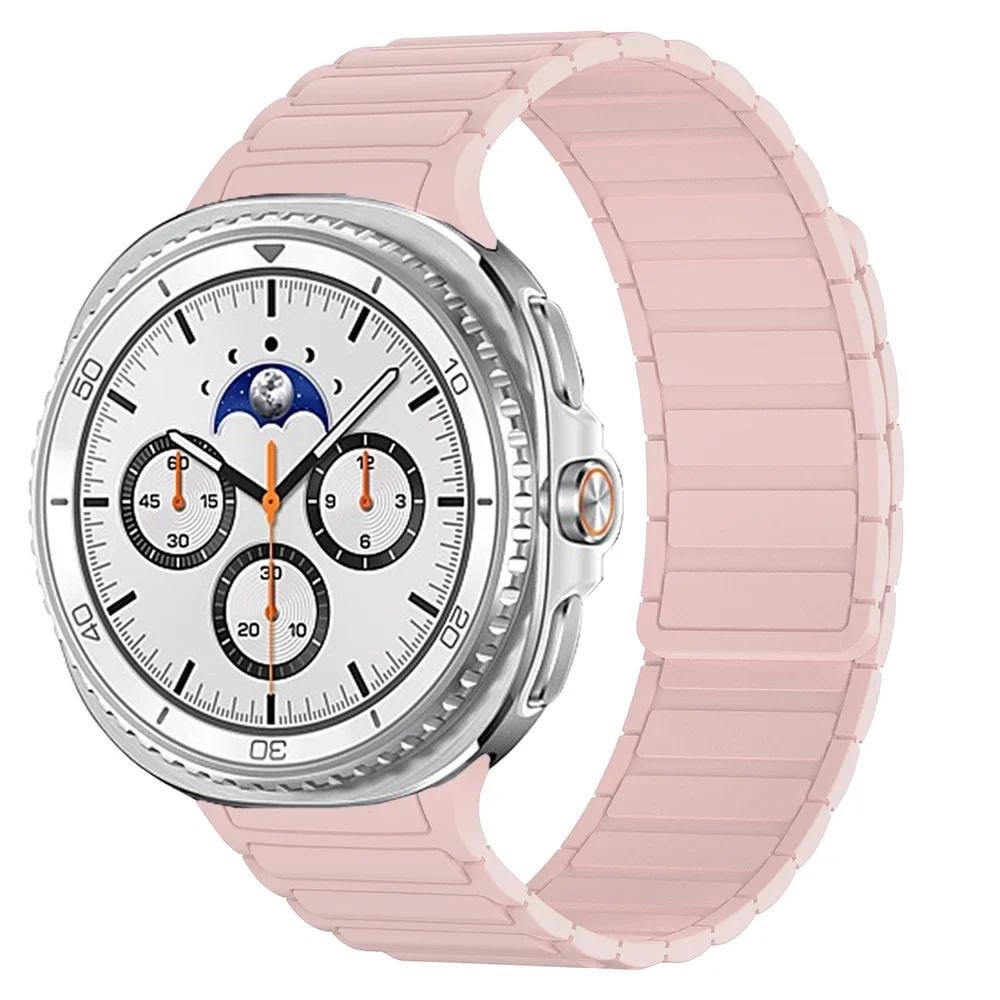 For Samsung Galaxy Watch Band 8 Classic 46mm No Gaps Magnetic Strap for Galaxy Watch 8 40mm 44mm Sport Silicone Wristband Correa