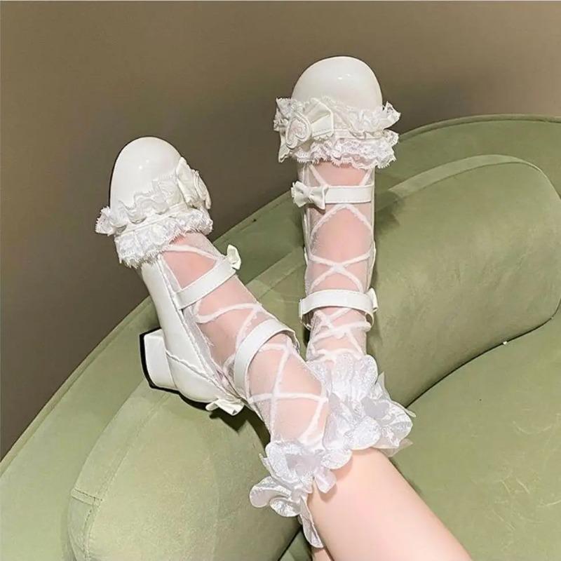 Zapatos de Encaje de Moda Palacio de Cuero Zapatos Lolita 2025 Lindo Lolita Dulce Lazo Gruesos Zapatos Personalizados Fiesta de Té de Chicas Japonesas