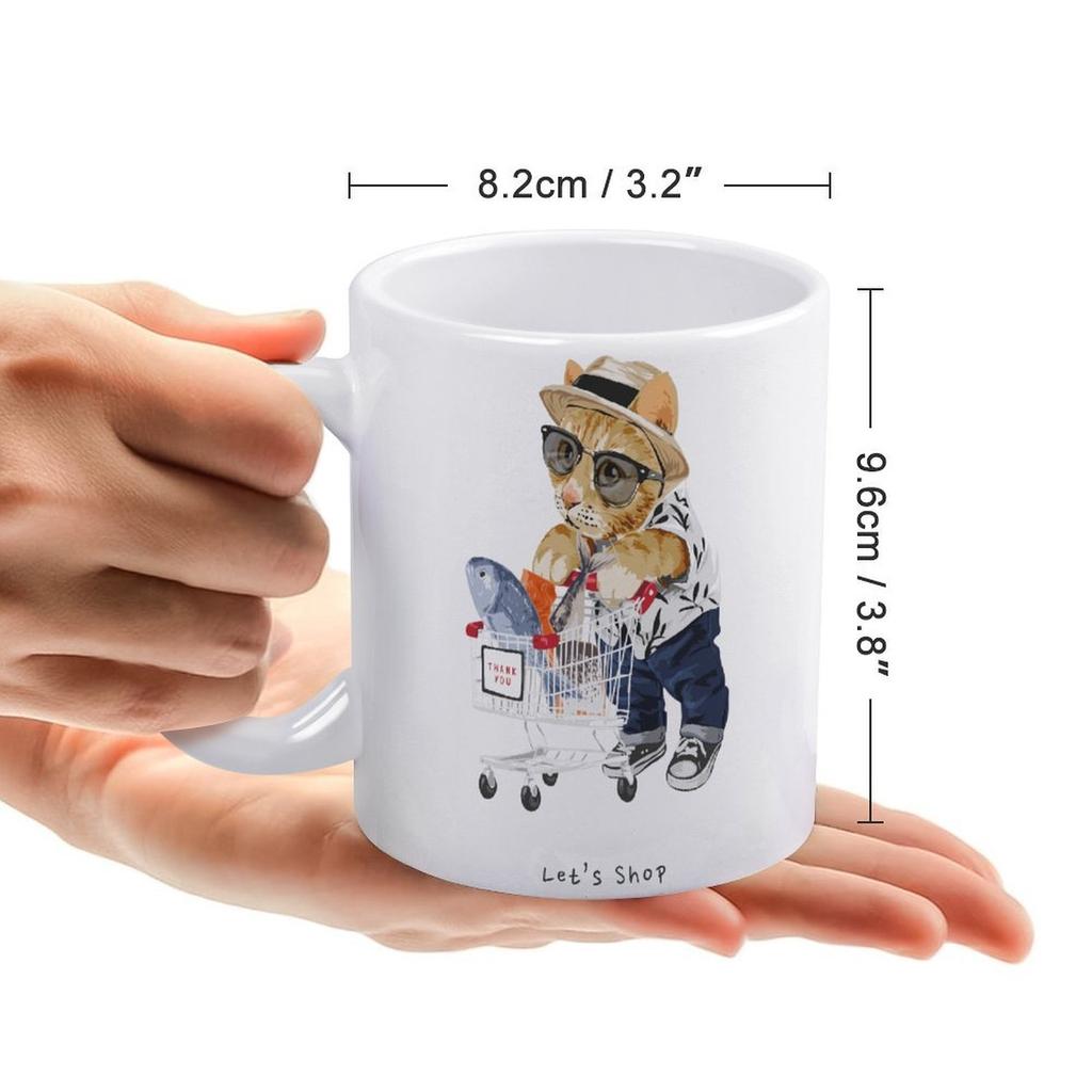 1 Förpackning 11oz Vit Keramisk Mugg Med Tydligt Dubbelsidigt Tryckt Konstverk Pålitlig Kaffekopp För Hemmakontor Presentanvändning