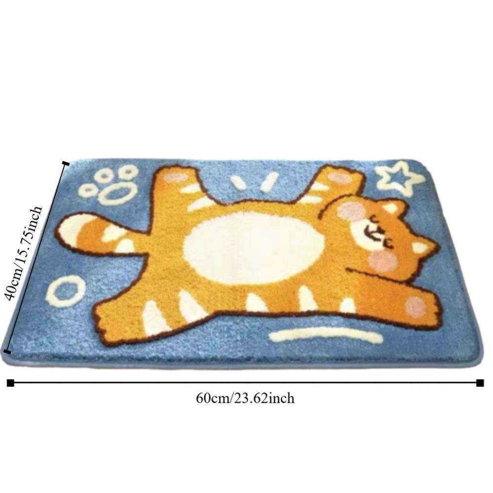 Plush Surface Cartoon Floor Mat Wear-resistant Bathroom Mat New Cashmere Floor Mat  Entrance Door