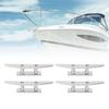 5" Boat Cleat, 316 Stainless Steel Open Base Dock Cleat, High Polished Finish for