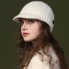 Fashion Autumn and Winter Short Eave Knitted Mao Line Duck Tongue Hat Women Thickened for Keep Warmth Ear Protection Knitted Hat