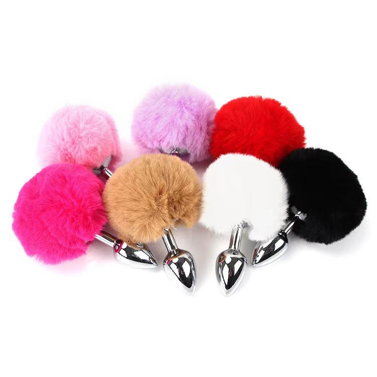 Unisex Metal Anal Plug with Plush Tail