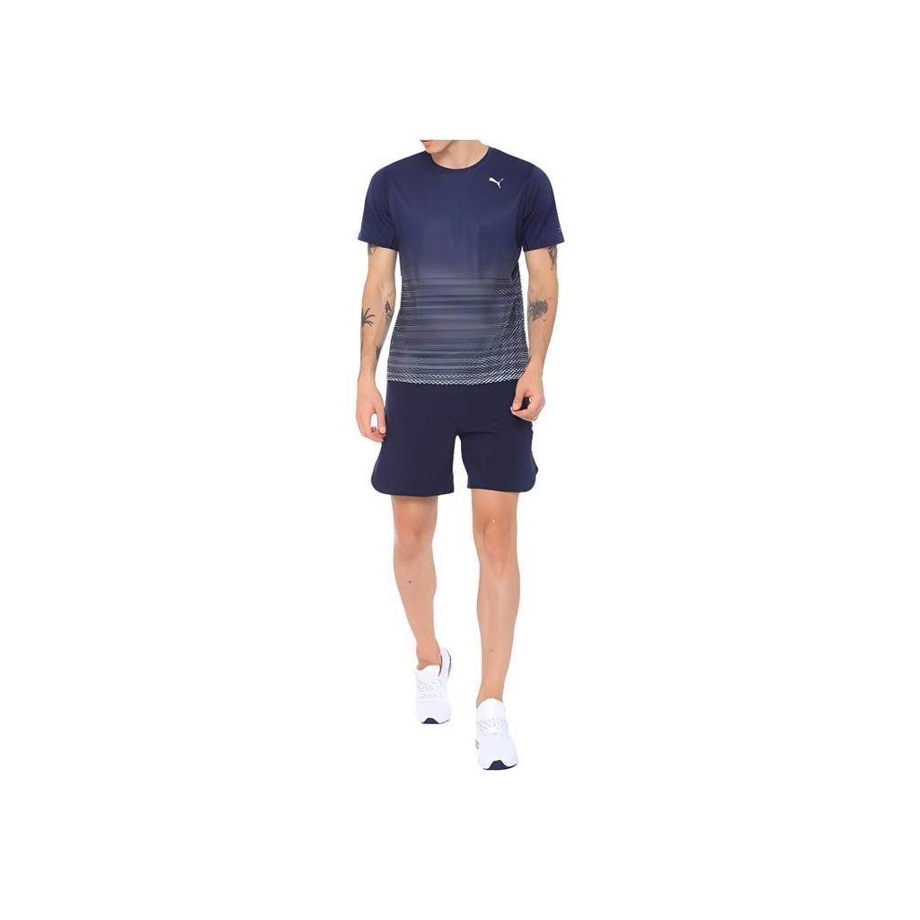Puma Mmq Service Line Shorts Solid Color Elastic Waist Sports Shorts Unisex Shorts Navy-Blue 620842-16