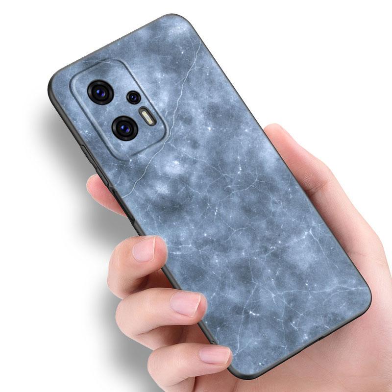Xiaomi POCO F2 F3 M2 M3 M4 X3 X4 Pro NFC F4 GT 5G F1 X2 C3 C31 C40 M5S için Siyah ve Beyaz Mermer Telefon Kılıfı TPU Siyah Kapak