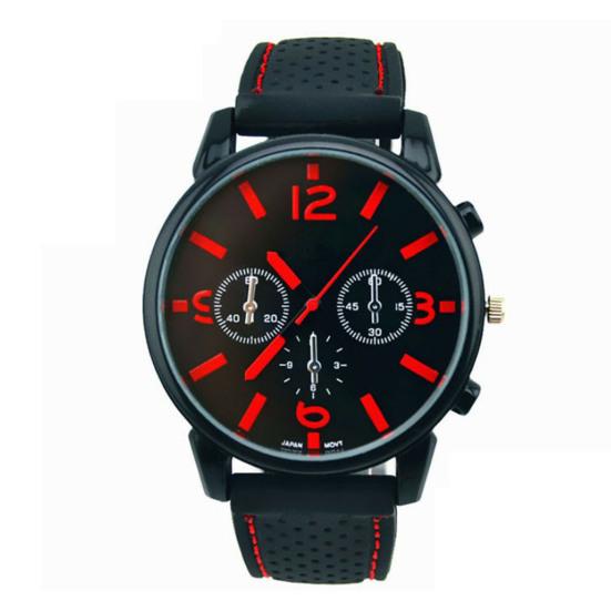 Quartz Watch Portable Adjustable Male Breathable Hollow Holes Sports Watch for Outdoor