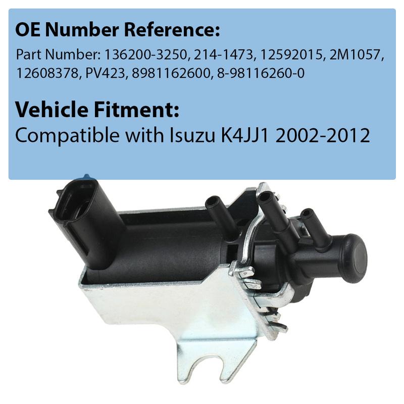 1pc Vacuum Pump Solenoid Valve 8981162600, 8-98116260-0 for Isuzu K4JJ1 2002-2012