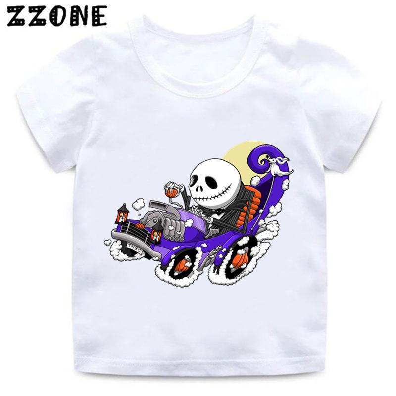 Halloween Town Pumpkin King Jack Skellington Print Kids T-Shirts Funny Girls Clothes Baby Boys T shirt Summer Children Tops