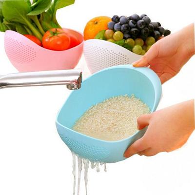 Thickened Plastic Kitchen Basket: Vegetable & Rice Washing Sieve