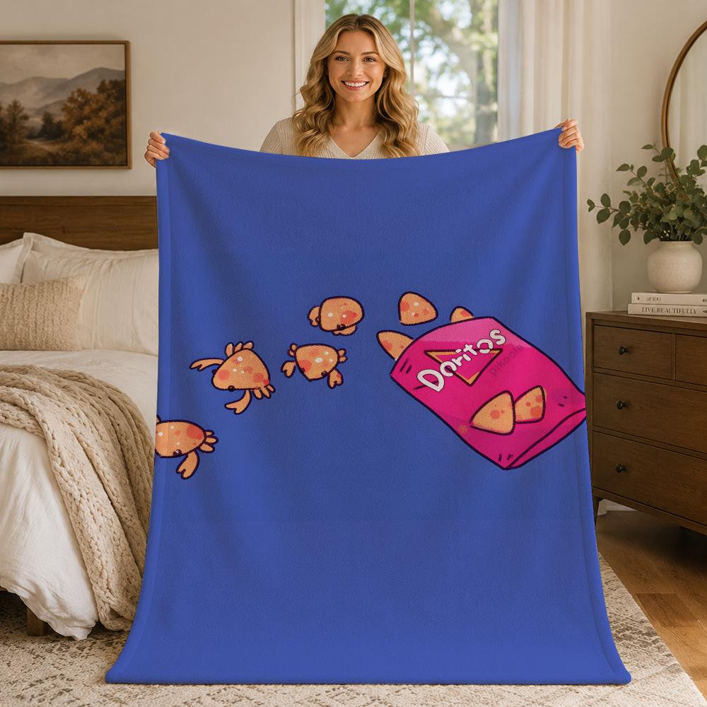 Snack D-Doritos Throw Blankets Soft Warm Flannel Blanket Bedding for Bed Living room Home Sofa 75X95CM