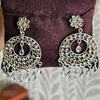 Gold Finish Pure 925 Sterling Silver Crystal Chandelier Earring
