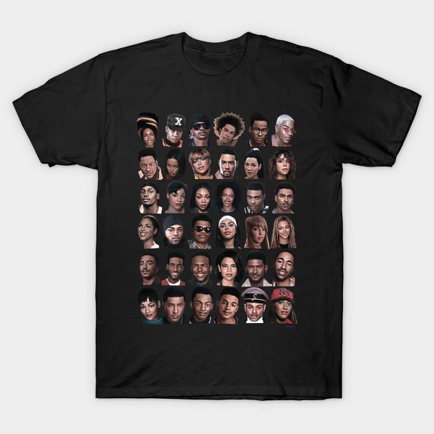 

Men Black Print T-shirt 90 S Rnb No-Cut Transfer Paper Print Cotton Tshirt M