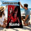 Custom Name Personalized SLAM DUNK Print Beach Towel, for Trip Camping Beach Party Home Decor, Birthday Gift for Family & Friends