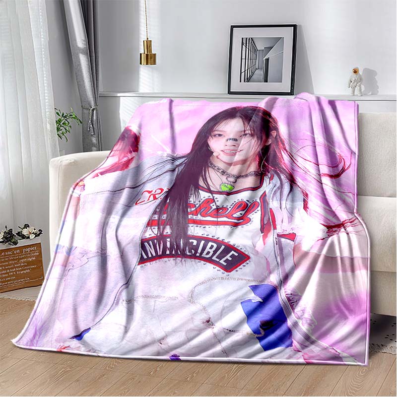 3D Printed Flannel Blanket I-ILLIT Combo K-POP Home Sofa Bed Blanket | Birthday Gift,
