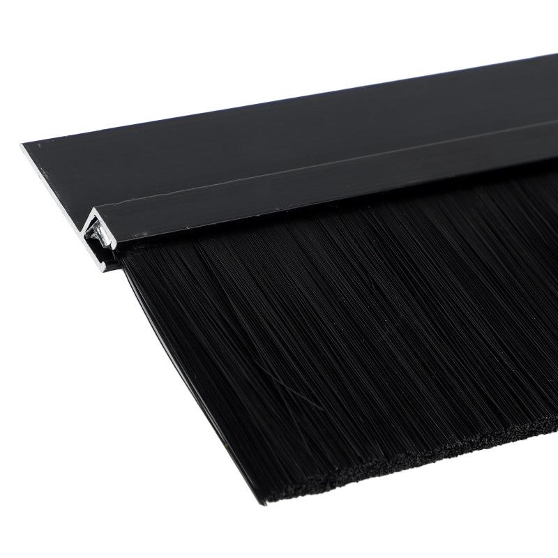 Schwarze Aluminium-Borstenbürste Türdichtung – Staubdichtes Nylonband