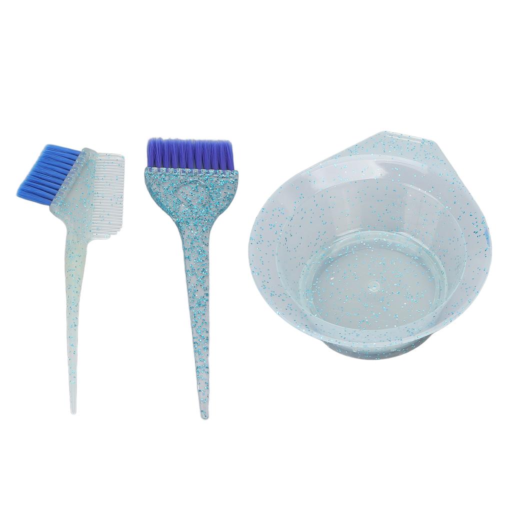 3pcs Hair Dyeing Brushes Hairdressing Tinting Comb Hair Barbers Coloring Brush for Home Salon UseBlue
