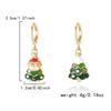 Christmas Enamel Star Santa Claus Xmas Tree Asymmetric Drop Earrings Holiday Dangle Earring New Year Jewelry Gift For Women Men