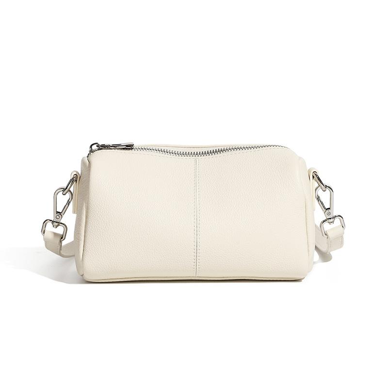 Round Bucket Hat Layer Soft Cowhide Small Bag 2025 New High-grade Texture Hat Bag Cowhide Underarm Messenger Single Shoulder Bag