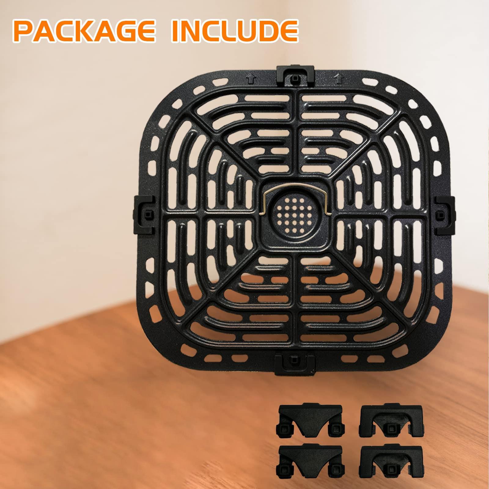 

Air Fryer Replacement Grill Pan for Instant Vortex Plus 6QT,Grill Plate Tray with 4 Rubber Bumpers Feet (FDA Certified,BPA-free) Type A