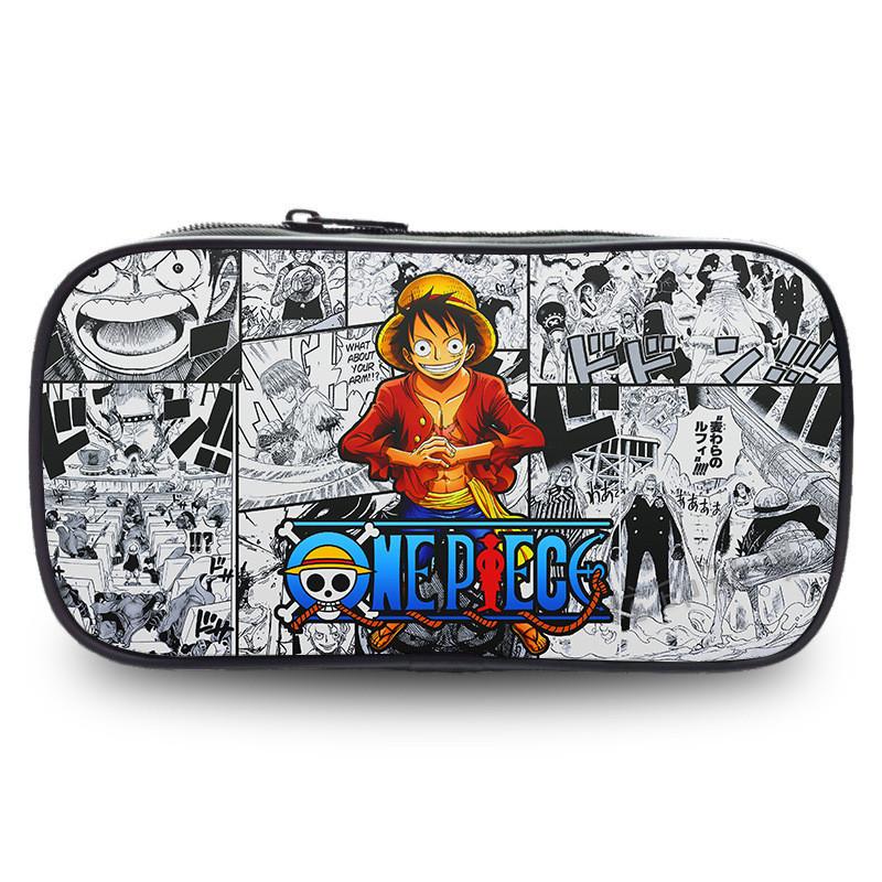 One Piece Luffy Anime Printed Single Layer Stationery Storage Pencil Bag For Students And Office Use