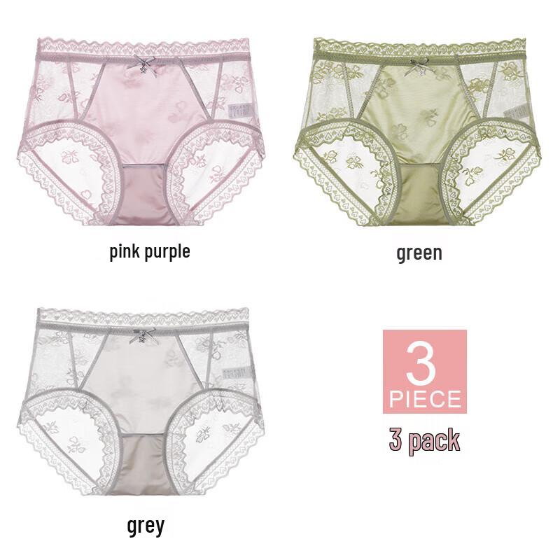 La Chapelle Women's Seamless Lace Mid-Waist Briefs