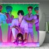 Non Toilet Polyester Cover Mat Set Bathroom Shower Curtain