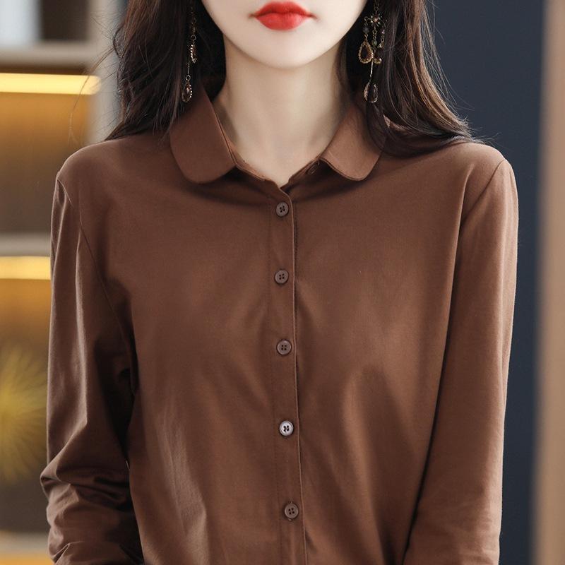 Cotton Long-sleeved Shirt Spring and Autumn Western Style Loose Shirt Fashion Women's Clothing