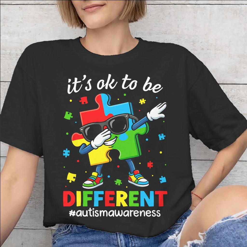 New Arrival Dabbing Puzzle Autism Awareness T Shirt for Men Women 100 Cotton Tshirts Short Sleeve Clothing