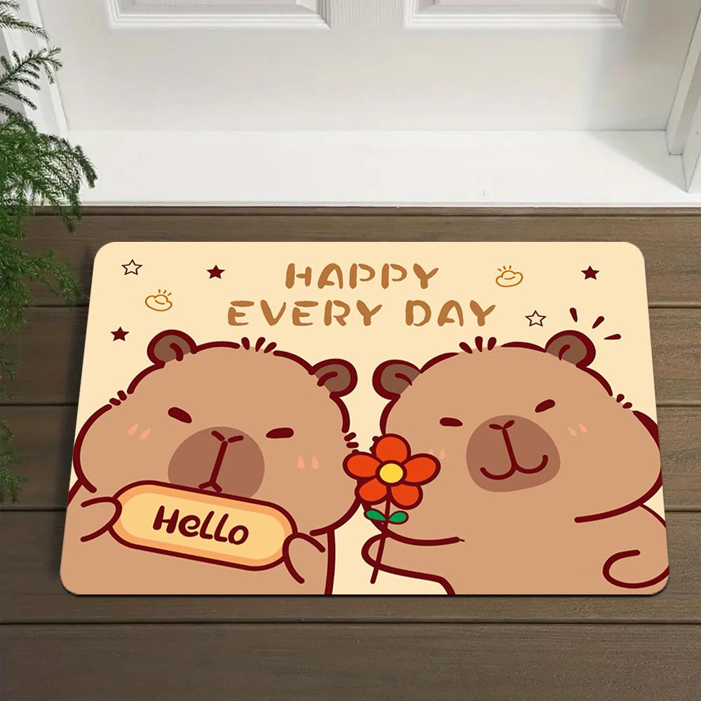 Cute Cartoon Anti-Slip Diatom Mud Bathroom Mat - Water Absorbent Foot Pad for Toilet Door