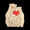 Creative Wooden Mother and Bear Puzzle Ornament, Warm Family Set, Laser Engraved Solid Wood Crafts