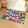 1pc Non-Slip Pool Party Mat Suitable for Home & Outdoor, Machine Washable Entrance with Pool-Themed, Adhesive Backing Suitable for Entryways, Bedrooms
